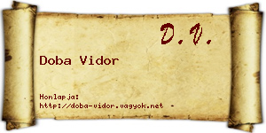 Doba Vidor névjegykártya